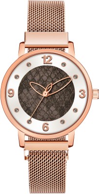 SPLAZOS HH-M65 Maroon Dial Rose Gold Stylish Magnetic Strap Women Watch Analog Watch  - For Girls