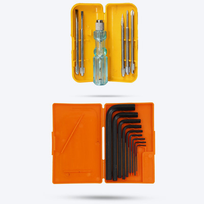 Hillgrove HGCM4M2 9 Pieces Full Hex Allen Key Kit with 5in1 Screwdriver Hand Tool Kit(2 Tools)