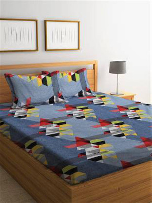 Manish Creation 140 TC Polycotton Double Floral Flat Bedsheet(Pack of 1, Multicolor)
