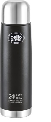 cello Duro Flipstyle Vacuum Insulated Flask With Flip Lid | Leak Proof 1000 ml Bottle(Pack of 1, Black, Steel)