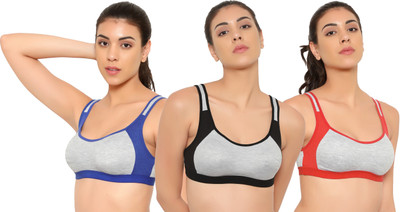 Lady One Women Sports Non Padded Bra(Multicolor)