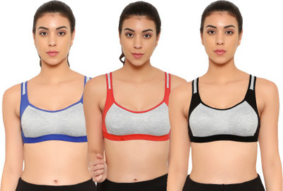 Lady One Women Sports Non Padded Bra(Multicolor)