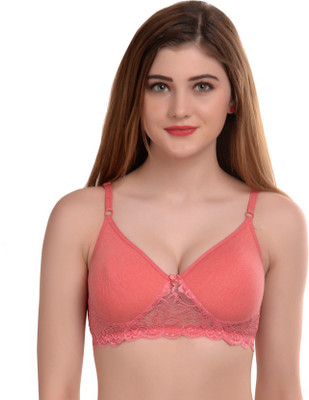 Burghal Style Lizard Seamless Molded Women Bralette Lightly Padded Bra(Pink)