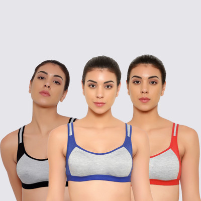 Zivosis Women Sports Non Padded Bra(Multicolor)