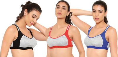 Lady One Women Sports Non Padded Bra(Multicolor)
