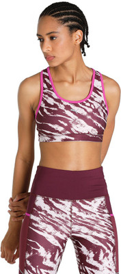 PUMA Mid 4Keeps Graphic PM Women Sports Lightly Padded Bra(Pink)