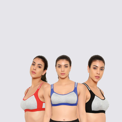 Zivosis Women Sports Non Padded Bra(Multicolor)