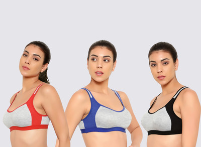 Lady One Women Sports Non Padded Bra(Multicolor)