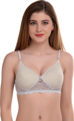Burghal Style Lizard Seamless Molded Women Bralette Lightly Padded Bra(Grey)