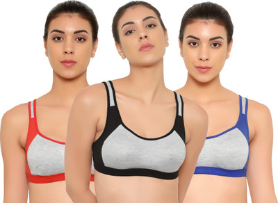 Lady One Women Sports Non Padded Bra(Multicolor)