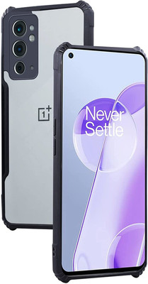 Evett Back Cover for OnePlus 9RT (5G) Transparent Strong Grip Ultra Thin Camera Protection Case(Transparent, Black, Dual Protection, Pack of: 1)