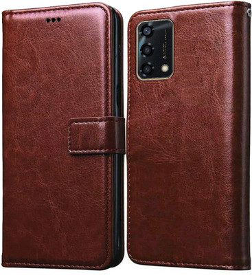 Casotec Flip Cover for Oppo F19s(Brown, Pack of: 1)