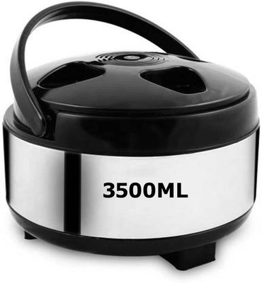 PEXMON Steel Thermoware Casserole for Roti/Chapati DoubleWall Insulated hot Meal 3500ML Cook and Serve Casserole(3500 ml)