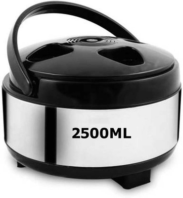 PEXMON Steel Thermoware Casserole for Roti/Chapati DoubleWall Insulated hot Meal 2500ML Cook and Serve Casserole(2500 ml)