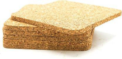 SEPARATE WAY Square Reversible Cork Coaster Set(Pack of 6)