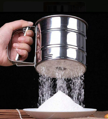 REMICH Flour Sifter with Steel Handle - Mesh Sieve Cup Baking Flour Sifter (1) Sieve(Silver Pack of 1)