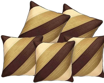 Fazar Creations Dupion Silk Cushions Cover(40 cm*40 cm, Pack of 5, Multicolor)