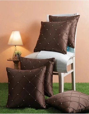 PRINCE GARMEN TS Satin Cushions Cover(Pack of 5, 40 cm*40 cm, Brown)