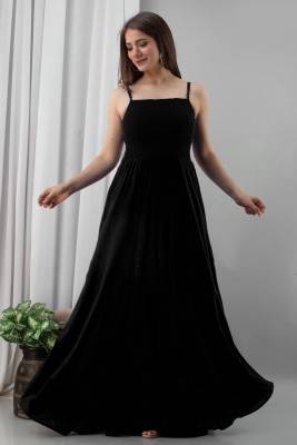 FrionKandy Women Maxi Black Dress
