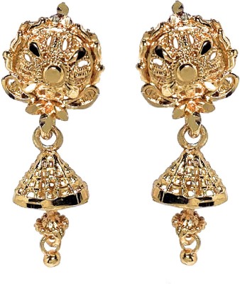 Vivity Traditional Jhumka 22k Gold Plated South indian Temple Drops & Danglers Jhumki Brass, Copper Jhumki Earring