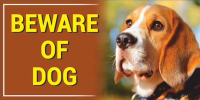 CREATIVE ADVERTISERS BEWARE OF DOG beagle Emergency Sign