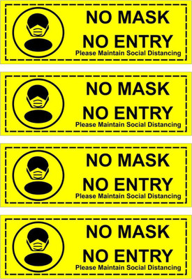 GOODPRINTZONE No Mask No Entry Emergency Sign(Reflective Sign)