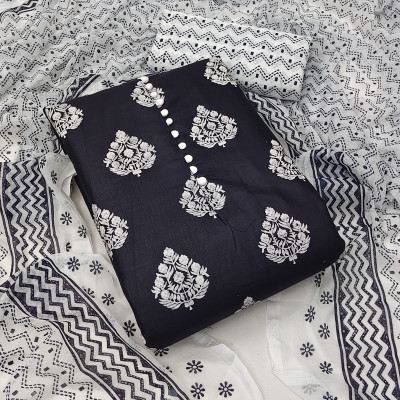 INITHI Cotton Blend Printed Salwar Suit Material