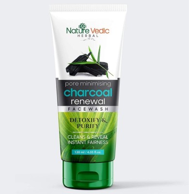 Nature Vedic Charcoal FaceWash for Clean & Reveal Instant Fairness Face Wash(120 ml)