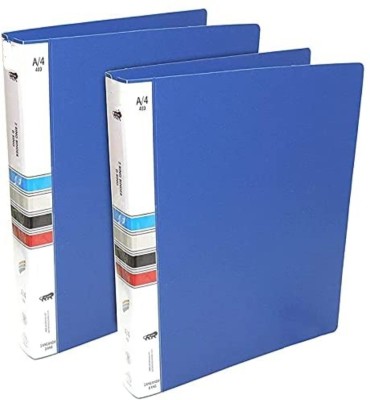 R K SALES Plastic Ring Binder(Set Of 2, Blue)