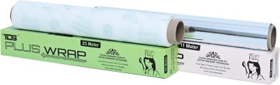 TDS PLUS WRAP Combo Pack 2 - 11 Mtr Aluminium Foil Paper & 25 Meter Print Butter Paper Parchment Paper(Pack of 2, 36 m)