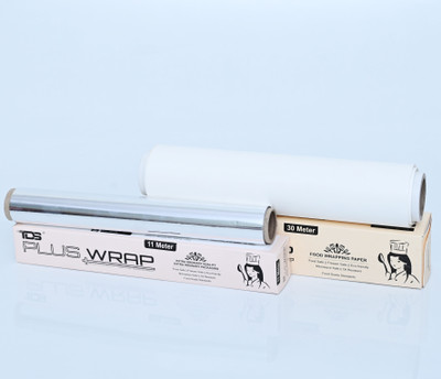 TDS PLUS WRAP Combo Pack 2 - 11 Mtr Foil Paper & 30 Meter Butter Paper Parchment Paper(Pack of 2, 41 m)