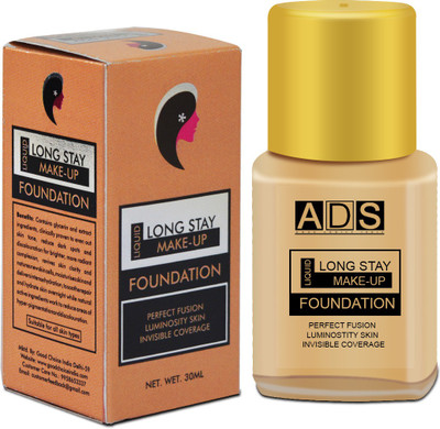 ADS Good Choice India Liquid Make-Up Foundation Flawless Semi-Matte-F03 Foundation(Ivory, 30 ml)