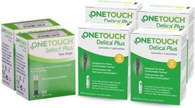 One Touch Select plus 100 with 25x4 lancet 100 Glucometer Strips