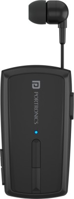 Portronics POR-1102 Harmonics Klip 4 Retractable Bluetooth Headset(Black, In the Ear)