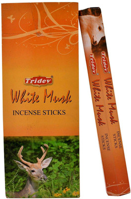 TRIDEV White Musk Incense Stick Pack 6 White Musk(10 Units, Set of 6)