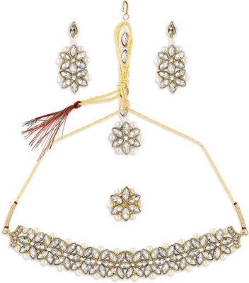 CATALYST Alloy Gold-plated White Jewellery Set(Pack of 1)