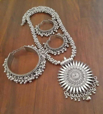 MAYRA TRADING Alloy Silver Jewellery Set(Pack of 2)