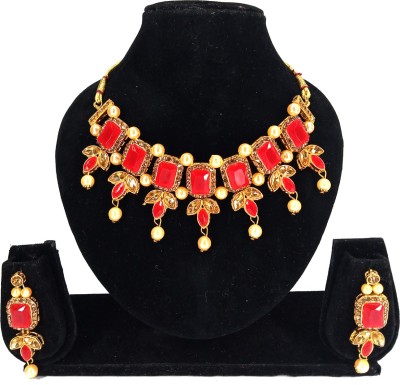 samicreation Alloy Red Jewellery Set(Pack of 1)