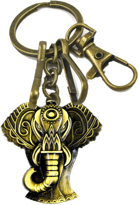 AFH Vignaharta Lord Ganesha Face Bronze Metal Hook Key chain Key Chain
