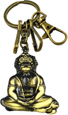 AFH Meditating Lord Hanuman Antique Bronze Hook Key chain Key Chain