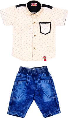 rayie collection Baby Boys Casual T-shirt Shorts(BEIGE)