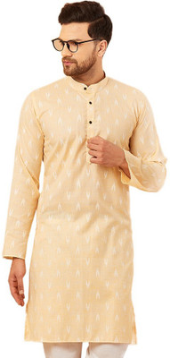 ARMAAN ETHNIC Men Self Design Straight Kurta(Yellow)