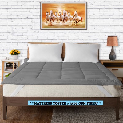 Riyans group Mattress Topper Single Size Waterproof Mattress Cover(Grey)