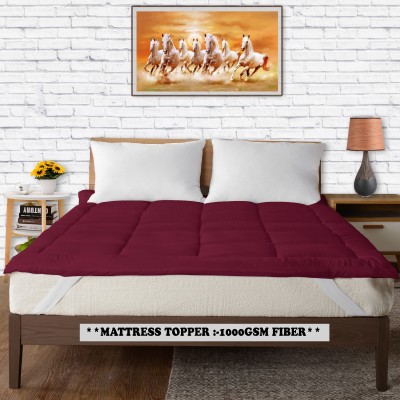 Riyans group Mattress Topper King Size Breathable, Stretchable, Waterproof Mattress Cover(Maroon)