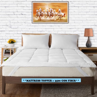 Riyans group Mattress Topper Double Size Breathable, Stretchable, Waterproof Mattress Cover(White)