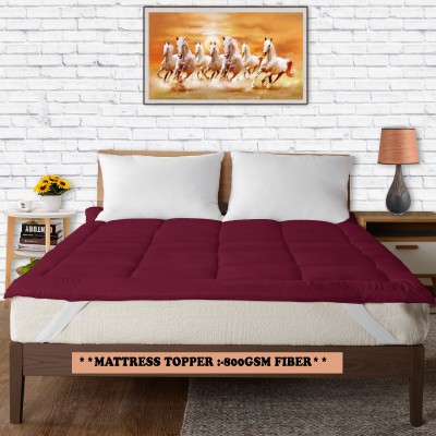 rakhi home décor Mattress Topper Queen Size Breathable, Stretchable, Waterproof Mattress Cover(Maroon)