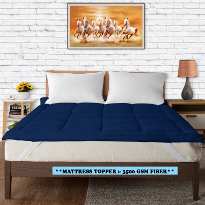 Riyans group Mattress Topper King Size Breathable, Stretchable, Waterproof Mattress Cover(Blue)