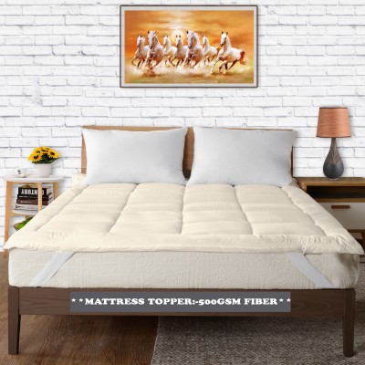Riyans group Mattress Topper Queen Size Breathable, Stretchable, Waterproof Mattress Cover(Beige)