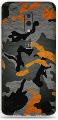BugguSkin OnePlus 7, oneplus 7 Mobile Skin(Ultra Super Camouflage Orange Skin With High Matte Finish.)
