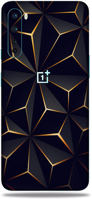TJ CREATION OnePlus Nord Mobile Skin(Ultra Super Black Abstract Shape Skin With High Matte Finish.)